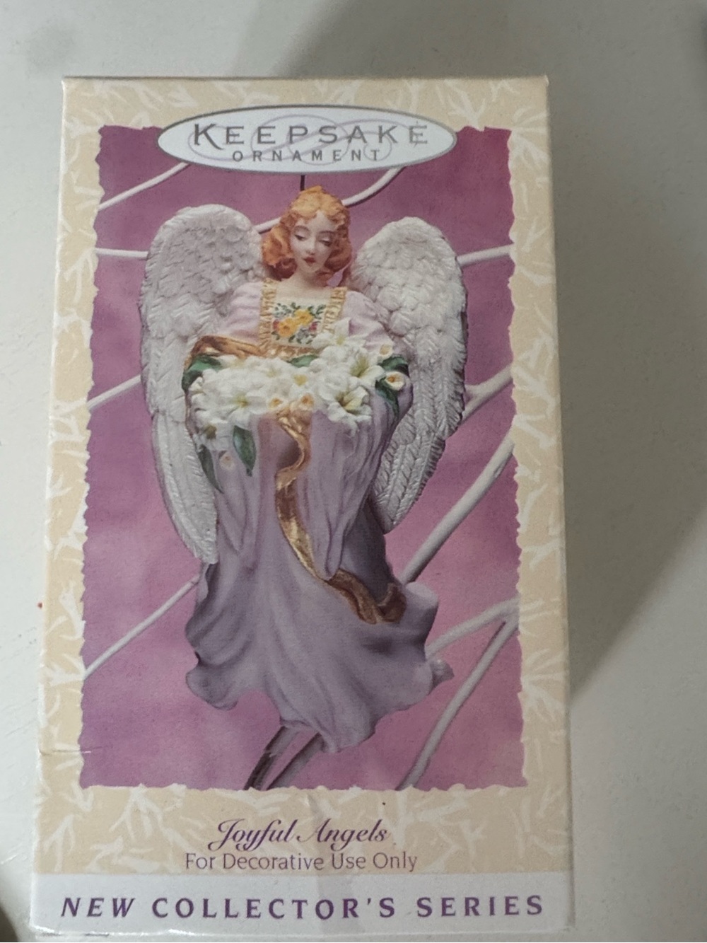 Hallmark Easter Decor Purple and White Joyful Angel Keepsake Ornament